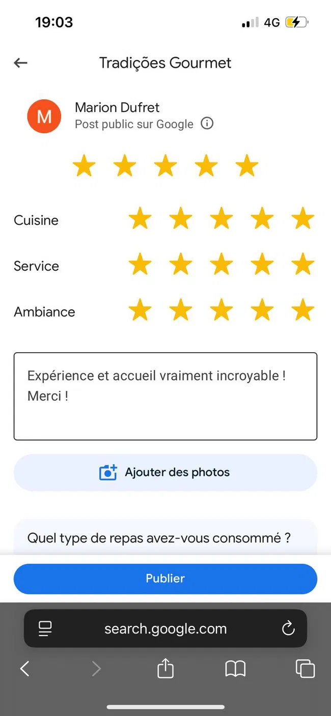 Avis Google 5 étoiles