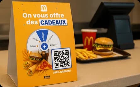 Affiche QR Code sur table de restaurant